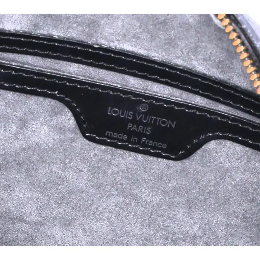 Louis Vuitton Soufflot Epi Handbag M52222 Black Leather LV logo Engraved